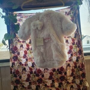 NWT London & Cole Pom-Pom Luxe Pink Faux Fur Bunting Suit Sack Size 0-6 Months